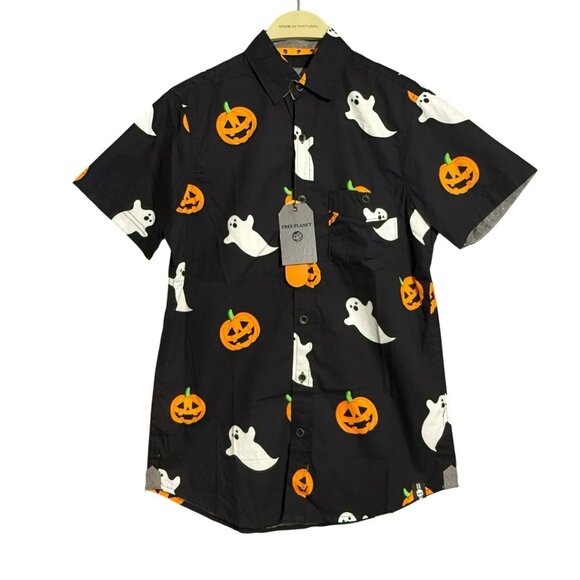 Free Planet Other - Free Planet Halloween Button Shirt Men Size XS Costume Pumpkin Ghost Casual Work